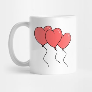 Cute heart-shaped balloons Mug